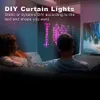 Décorations de Noël Smart LED RGB String Light Color Rideau Bluetooth APP Contrôle Fée DIY Image Affichage Garland Décor 231019