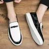 Kleid Schuhe Loafers Casual für Männer Schwarz Weiß Pu Männer Vulkanisierte Sneakers Slip On Herren Größe 38 47 231019