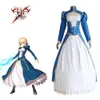 Cosplay Saber Blue Dress Cosplay Stay Night Fate Zero U.B.W-Te Japanese Anime Women Halloween Arturia Pendragon Costumecosplay