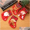 Decorações de Natal 24 estilos Mini meias penduradas meias bonito saco de presente de doces Papai Noel Deer Bear Tree Decors Drop Delivery Hom Dhj8l