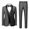 Abiti da uomo Abito maschile Colletto a blocchi di colore Giacca Pantaloni Gilet Business Casual Blazer da sposa Cappotto Gilet Pantaloni Set da 3 pezzi