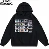 Herrtröjor tröjor män hip hop streetwear hoodie tröjor ögon tryck harajuku pullover höst bomull casual hooded hoodie svart svett skjorta 231020