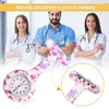 Pocket Watches 4 Pieces Watch Round Cute Stylish Hanging Clear Dial Student Nursing Alarms Clock Gift med Fixing Pin