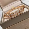 Brazalete Joyería europea 925 Plata esterlina Zircon Elástico Serpiente Hueso Pulsera Mujer Moda de alta gama Marca de lujo Fiesta 231020