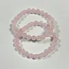 Filo Bracciale Donna Quarzo rosa Gioielli Perline di pietra 6mm 8mm 10mm 12mm 8''