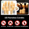 Autres fournitures de fête d'événement 12pcsset bougies LED sans flamme avec télécommande et minuterie lumière d'ambiance romantique pour Noël Halloween Thanksgiving 231019