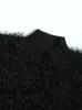 Erkek kazakları pfnw siyah büyük boyutlu örgü süveter gevşek fit balıkçık uzun kollu kazaklar moda sonbahar kış 2023 1df3142 231020
