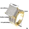 Hoge Kwaliteit Mannen Ringen Brede Vierkante 3D Punk Zirkoon Ring Sieraden Verharde CZ Crystal Shiny Gift Voor Mannelijke Verlovingsring Y1124303V