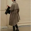 Men's Trench Coats IEFB Autumn Korean Fashion Double Breasted Windbreaker Men's Middle Long Loose Handsome Men's Trench Coat Belt 9Y5262 231020