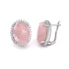 Boucles d'oreilles à tige véritable aigue-marine naturelle en argent sterling 925 morganite pierre précieuse 12 16 mm pour femme fête de mariage anniversaire bijoux cadeau