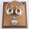 Örhängen halsband afrikanska smycken set för kvinnor mode dubai bröllop hänge brud design guld pläterad nigeriansk tillbehör312p