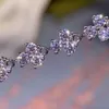 Bracelets trèfle à maillons en argent 925 de haute qualité, chaîne en diamant Moissanite, pierres précieuses, 4,2 ct, pour femmes