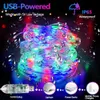 Décorations de Noël Rideaux de couleur de rêve Lumières 5M 10M 15M 20M USB Powered RGBIC String pour l'éclairage de mariage de fête de jardin de vacances 231019