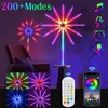 Décorations de Noël Smart RGB Feu d'artifice Lampe de nuit à distance DIY LED Light Strip Music Sync Magic Color Ambient 2023 Lights Home Decor 231019