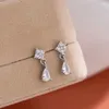 Stud Earrings OL Style Mini Waterdrop Dangle For Women Piercing Tragus Ear Crystal Silver Color Zircon Bling Jewelry KDE006