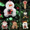 Świąteczne dekoracje świąteczne torby na cukierki torby wielokrotnego użytku z uroczą kreskówkową zawieszką wstążką Smyczowe uchwyty na imprezę Favors Tree