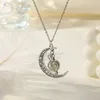 Pendant Necklaces Retro Fashion Luminous Mood Necklace Simple Light Luxury Glow In The Dark Moonstone Pumpkin Shaped Jewelry