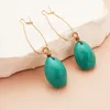 Hoop kolczyki Zielona skorupa dla kobiet w stylu Vintage Copper Ear Jewelry Casual Party Christmas 2023 W modnym hurtowni