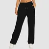 Yoga-outfit Wijde pijpen broek voor dames Fleece gevoerde joggingbroek Rechte onderkant AllMath Effen Fitness Joggers Reizen Basic 231020