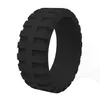 Band Rings 2021 Sile Rings Tire Tread Design Rubber Wedding Bands For Men 9.0Mm Wide With Groove Flexible Ring Jewelry Ring Dhn3G