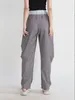 Pantalon femme contraste denim panneau femme décontracté avec demi-élastique double taille lâche plissée spectacle mince à carreaux Harlan