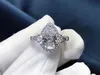 Pierścionki ślubne 14K AU585 Białe złote kobiety przyjęcie weselne pierścionek zaręczynowy 1 2 3 4 5 karatowe woda kropla gruszka diamentowy trapezoid 231019