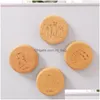 فتحات فارغة الفتحات DIY Beech Wooden Round Shape Bottle Opener Coaster Coaster Tirct Magnet Decoration Beer Logo Home Garden Kitchen Dhgoa