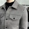Misturas de lã masculina inverno jaqueta de lã lapela gola de pele trench coat casual negócios social streetwear casaco roupas masculinas 231020