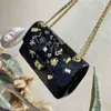 Vender damas de lujo diseñador bolso de hombro bolso de cadena de oro crossbody diseñador moda clásico vintage múltiples accesorios aleatorios bolsa de polvo de alta calidad