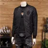 Superschwarze Luxusjacke für Herren, Designermode, Baseballkragen, MARKE, dunkel geblümt, übergroße Jacken, Reißverschluss, Windjacke, Herrenoberteile, Mäntel, Oberbekleidung, 4XL