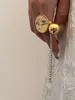 Pierścień Północny mosiężny 2 ton cyrkon pierścienie mgłykowe kobiety biżuteria punkowa styl designer koktajlowy suknia koktajlowa