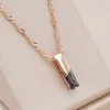 Chokers Kienl Square Colorful Natural Zircon Pendant Necklace For Women 585 Rose Gold Color Wedding Accessories Dagliga fina smycken 231020