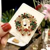 Pins Brooches Xmas Enamel Brooch Snowman Santa Claus Tree Wreath Metal Fashion Jewelry Gift For Women Merry Christmas Decor Gifts 231020