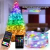 クリスマスの装飾Bluetooth Colory Fairy Lights Tree Festoon RGB LED STRING LIGHTXMAS年結婚式の休日装飾ガーランドランプ231019