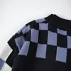 Grote maten hoodies voor heren Sweatshirts Nieuwe AOP jacquard gebreide trui met letterprint Aangepaste jacquard breimachine Vergroot detail Ronde hals trui t4v06