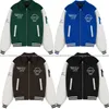 Jaquetas masculinas 2023 outono / inverno vintage carta bordado equipe de corrida jaqueta de beisebol para homens mulheres manga de couro zíper casaco hip hop