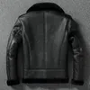 Men's Leather Faux 2023 Thick Wool Warm Coat Diagonal Zip Fur Collar Jacket Black Winter European Size 231020