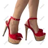 Sukeia Nieuwe Vrouwen Zomer Platform Sandalen Sexy Stiletto Hakken Peep Toe Mooie Fuchsia Banket Schoenen Dames Plus Amerikaanse Maat 5-20