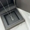 5A toppkvalitetsdesigner halsband tre diamant för kvinnor full diamant glidande hänge flexibel rullande benben kedja