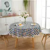 Table Cloth Proud Rose Japanese Style Tablecloth Simple Cotton Linen Round Plain Solid Color Light Gray Navy Blue Tassel Meal Cov 231020