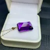 Pendanthalsband 18K Gold Natural Amethyst Pendant Necklace är en gåva för klassiska kvinnor Lyxiga smyckesdesigners 231020