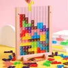 Docka hus tillbehör färgglada 3d pussel trä tangram matematik leksaker spel barn förskole magination intellektuell pedagogisk leksak för barn 231019