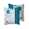 Sängkläder sätter 7 -stycken Teal Roses Comporter Set med Dec Pillows Bed Kjol FullQueen BVGHFG 231020