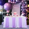 Jupe de Table croisée, jupe de Table croisée, vaisselle de fête de mariage, tissu à rayures variables, décor de fête d'anniversaire pour enfants, Tutu Tulle 231019