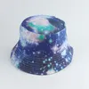 Berets Street Harajuku Hip Hop Gorro Bucket Hat For Women Men Fashion Galaxy Print Fishing Reversible Panama Bob Cap