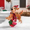 Décorations de Noël 2D lumières de chien de Noël chaîne signe de cour ornement de Noël lumière LED acrylique piquets de jardin animaux décoration de Noël cadeaux x1020