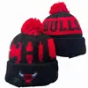 Bulls Beanie Chicago Beanies Alle 32 Teams Gestrickte Bündchen-Pom-Männerkappen Baseballmützen Gestreifte Sideline-Wolle Warm USA College Sport Strickmützen Kappe Für Frauen a8