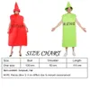 Eraspooky Funny Ketchup Mustard for Adult Halloween Couple Costume Carnival Food Party Cosplay Outfits 2 Piece Setcosplay