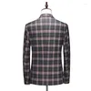 Costumes pour hommes BATMO 2023 Arrivée de haute qualité Casual Plaid Hommes Robe de mariée Plus-Taille S-5XL 6934