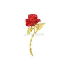 Neue Rote Rose Blume Broschen für Frauen Mädchen Elegante Tulpe Blumenstrauß Anstecknadeln Hochzeit Abzeichen Schmuck